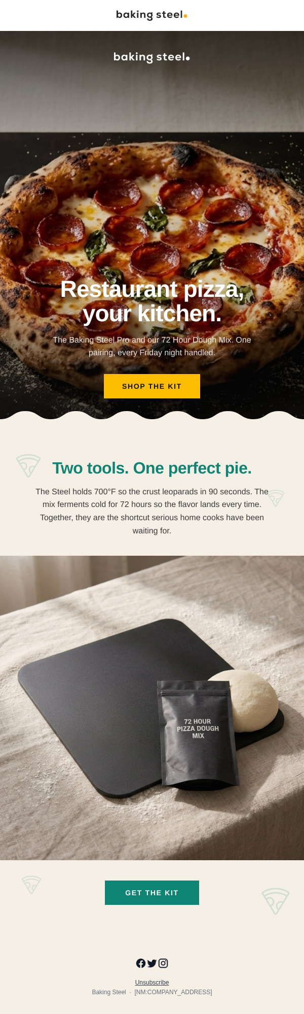 Mock email — Baking Steel